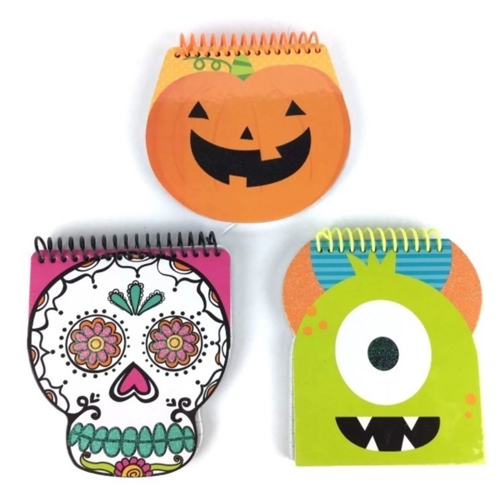Halloween Spiral Notepads Pumpkin Skull Monster Glitter Planner Girl Accessories